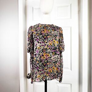 See By Chloe | Blouse | Multi-colored | Ruffle Long Sleeve | Sz 36 US 6 | Silk